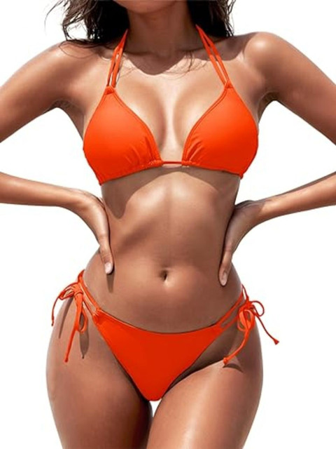 MSKOLIEM Halter Neck Swim Bikini Set
