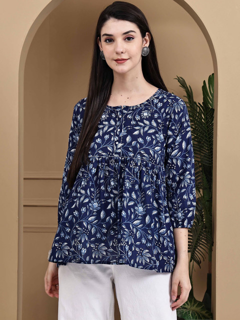 Rajnandini Floral Print Cotton Top