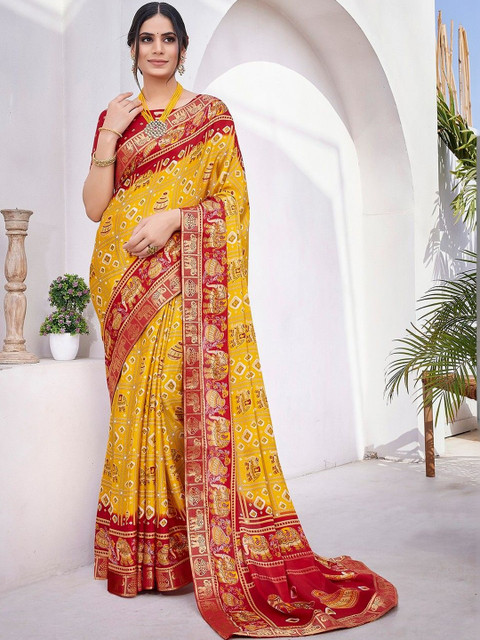 JANOI Ethnic Motifs Silk Blend Fashion Saree