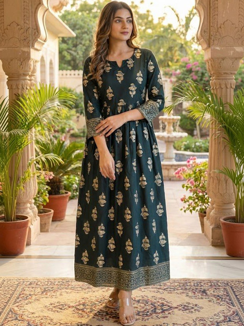 R.Code by The Roadster Life Co. Ethnic Motifs Print Fit & Flare Midi Dress