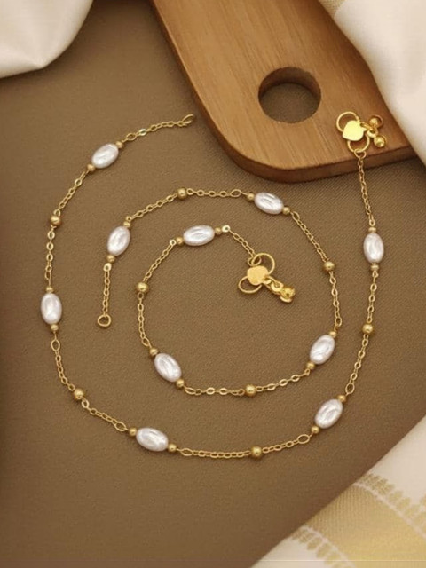 FIROZA Gold-Plated Pearls Anklet