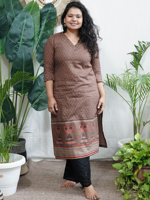 Sanskritam Women Floral Printed Block Print Kurta