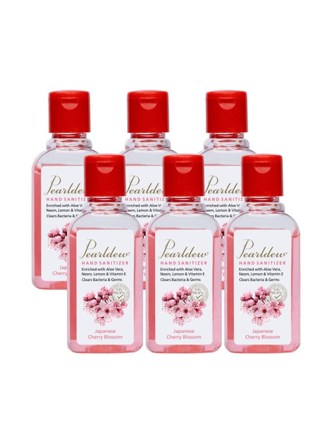 Pearldew Set Of 6 Cherry Blossom Hand Sanitizer With Aloe...
