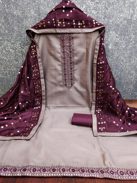 Panzora Embroidered Unstitched Dress Material - Image 3