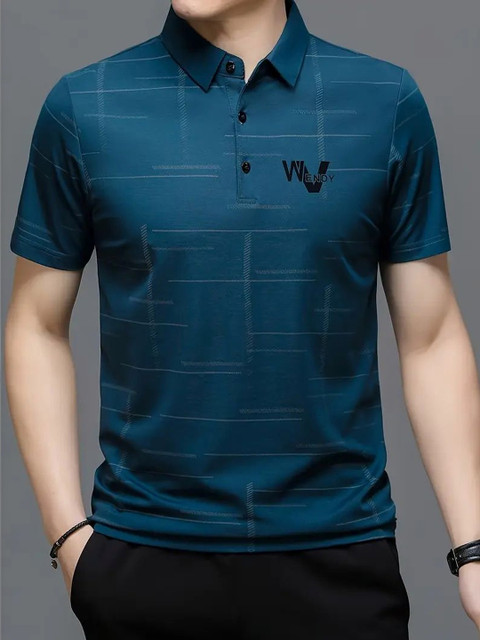 Rizim Men Polo Collar Slim Fit T-shirt