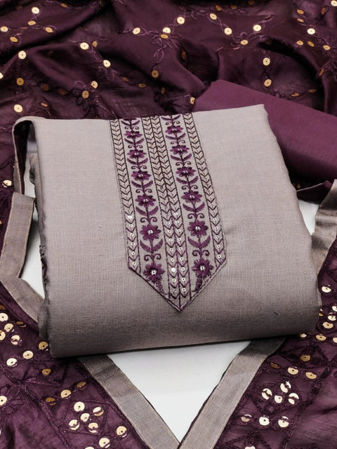 Panzora Embroidered Unstitched Dress Material - Image 2