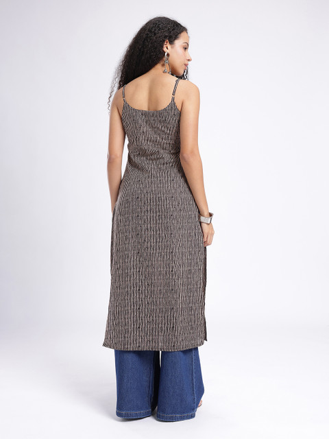 fusion by glitchez Striped Sleeveless Kurta - Image 3