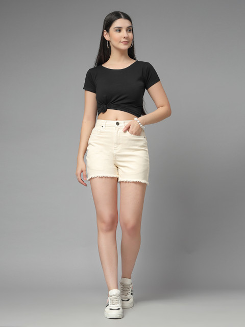 Style Quotient Women Mid-Rise Denim Shorts