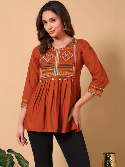 Kinjo Embroidered Ethnic Peplum Top