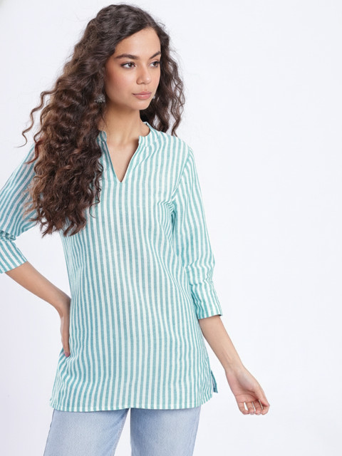 Anouk Rustic Striped V-Neck Kurti