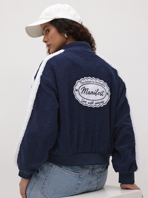 The Roadster Life Co. Typography Embroidered Sherpa Jacket