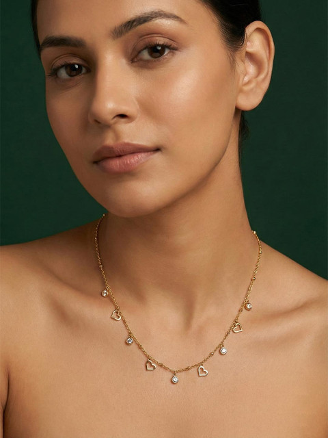 DURATI Gold-Plated Heart Beaded Necklace