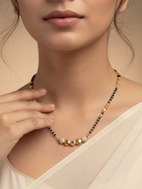MEIRA JEWELLERY Gold-Plated Mangalsutra