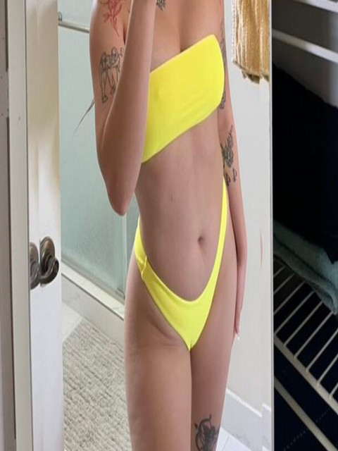 KHWAISH COLLECTION Solid Strapless Swim Bikini Set