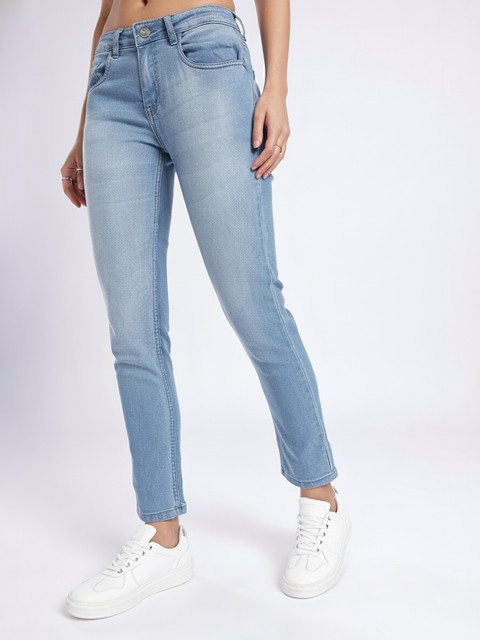 glitchez Women Slim Fit Light Fade Stretchable Jeans