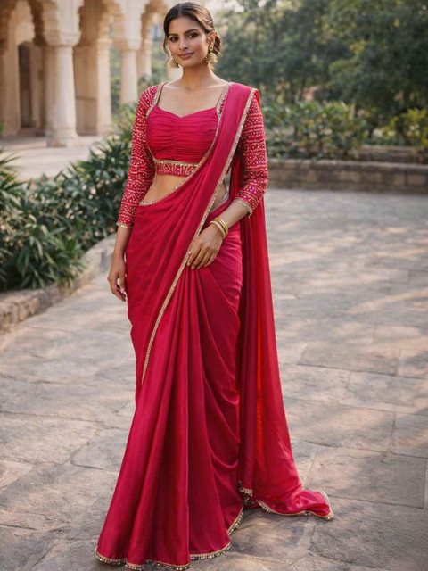 NANCY DESIGNER Ethnic Motifs Mirror Work Heavy Work Saree