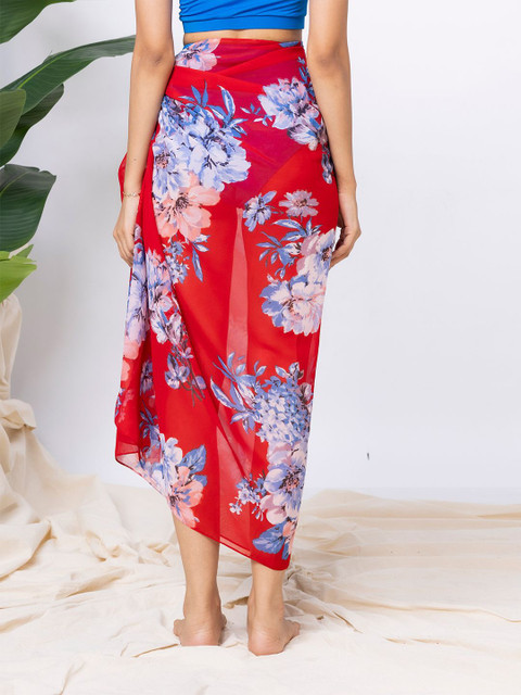Aoba Floral Sarong Swimwear Cover-Up Bottom - Image 5