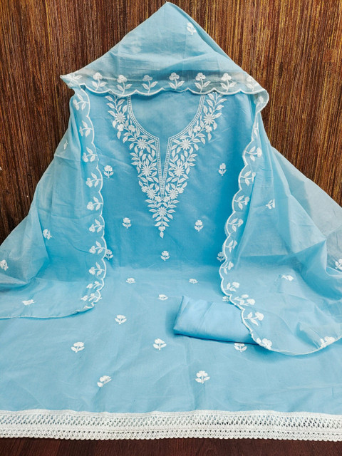 KALINI Embroidered Pure Cotton Unstitched Dress Material - Image 2