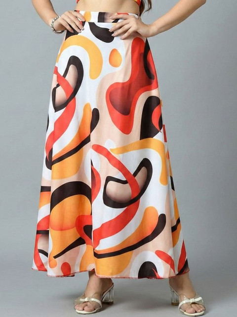 Vagisha Printed Maxi Flared Skirts