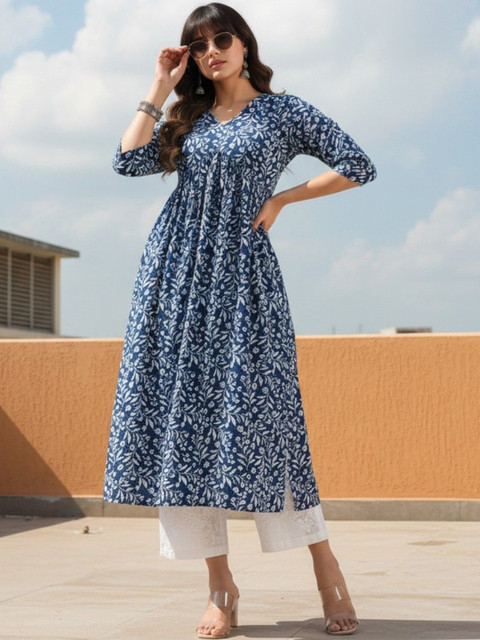 fusion by glitchez Women Floral Printed Indie Prints Kurta