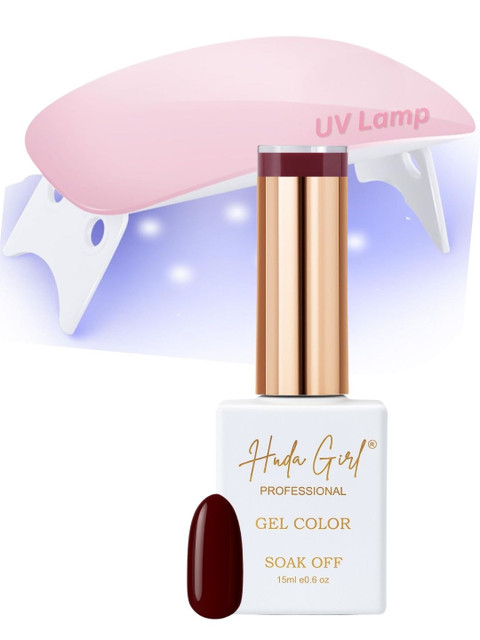 Huda Girl UV Soak Off Long Lasting Gel Nail Polish - 15 ml - Wine Red