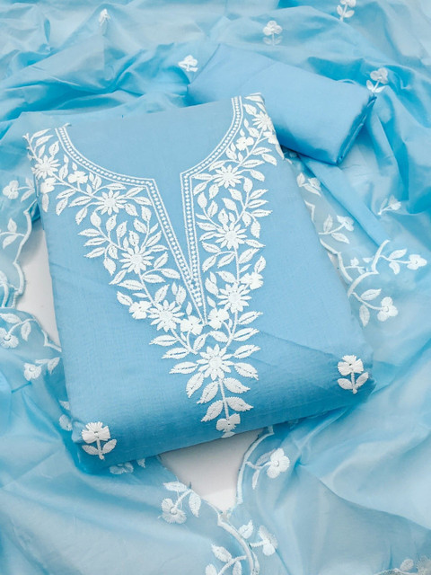 KALINI Embroidered Pure Cotton Unstitched Dress Material
