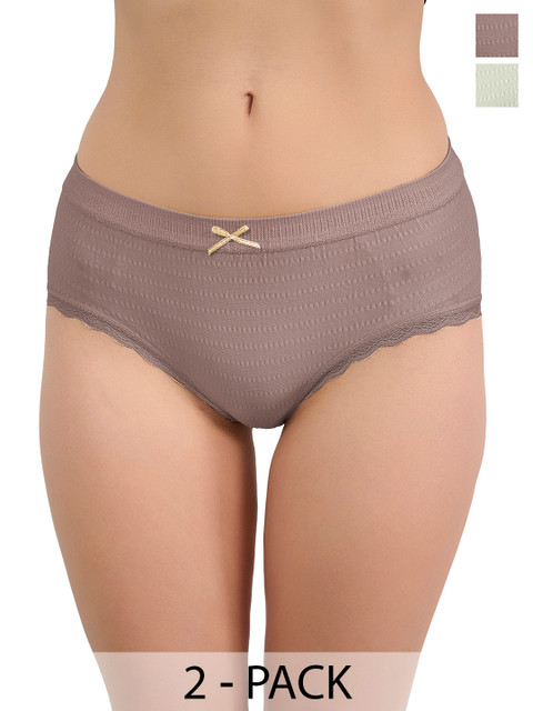 Moda Rapido Pack Of 2 Mid Rise Seamless Basic Briefs