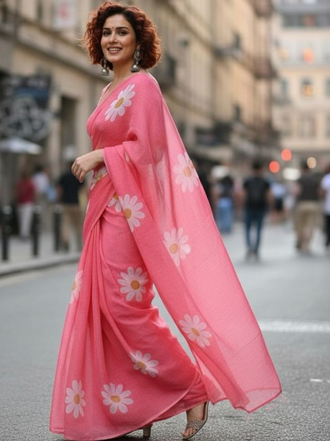 STYLE MODA Floral Designer Saree - Image 2