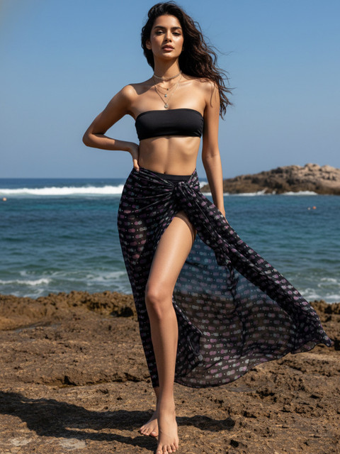 Aoba Printed Sarong Swimwear Cover-Up Bottom
