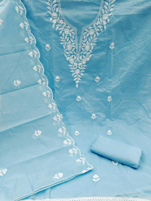 KALINI Embroidered Pure Cotton Unstitched Dress Material - Image 3
