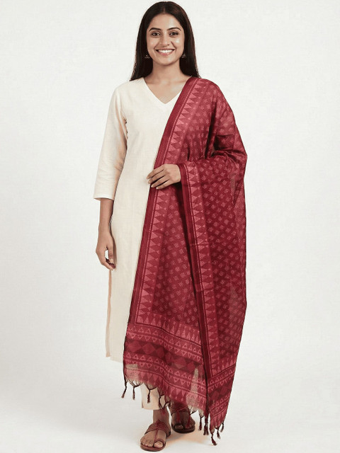 Traditions Bazaar Printed Art Silk Block Print Dupatta