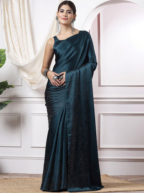 SANISA Embellished Satin Designer Saree