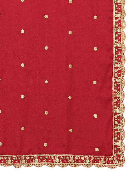 Kemza Ethnic Motifs Embroidered Dupatta with Sequinned - Image 4