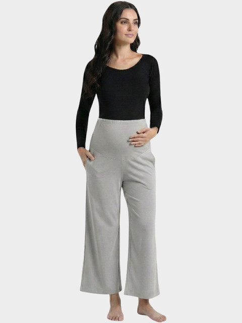 Evamomies Women Knitted Cropped Maternity Palazzos