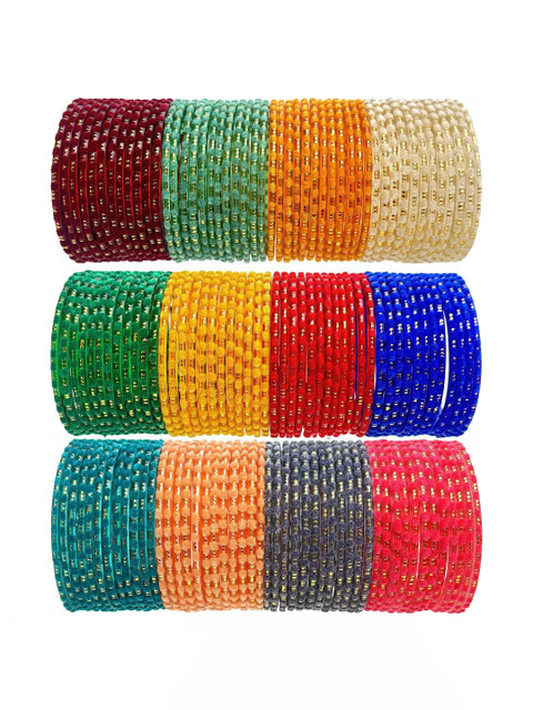 HAND KKRAFTS Set Of 12 Stone Studded Bangle