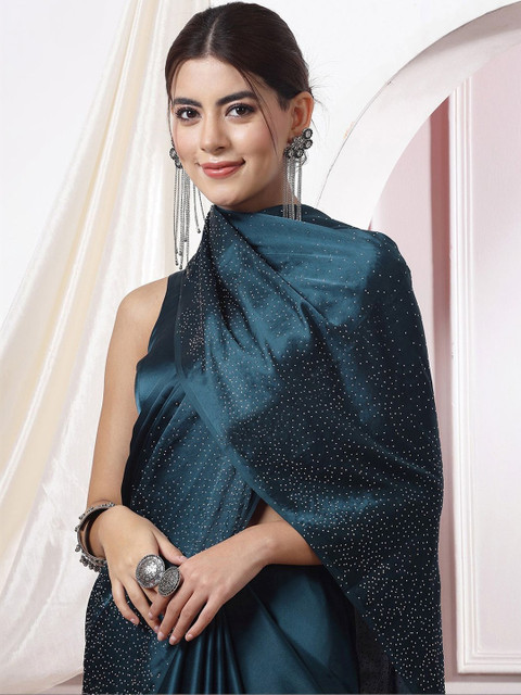 SANISA Embellished Satin Designer Saree - Image 4