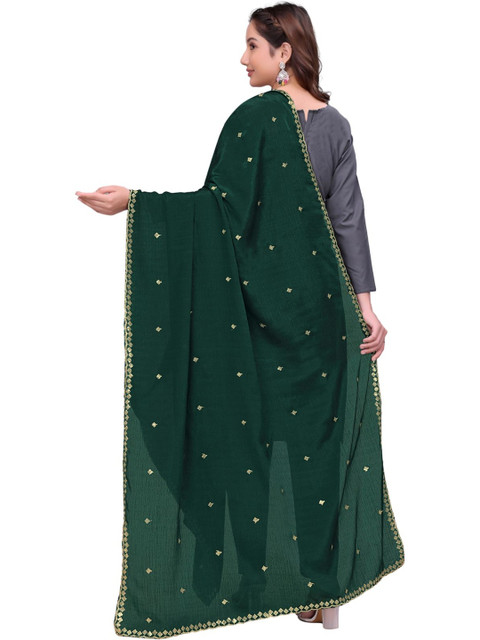 Kemza Ethnic Motifs Embroidered Dupatta with Sequinned - Image 5