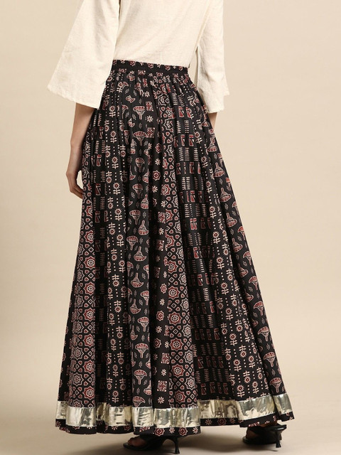 Jaitpuriya Printed Pure Cotton Maxi A-Line Skirts - Image 3