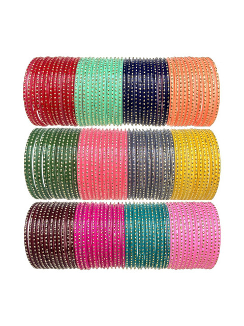 HAND KKRAFTS Set Of 12 Stone Studded Bangle