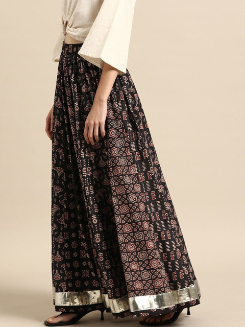 Jaitpuriya Printed Pure Cotton Maxi A-Line Skirts - Image 6