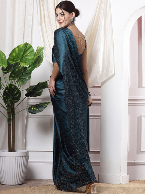 SANISA Embellished Satin Designer Saree - Image 3