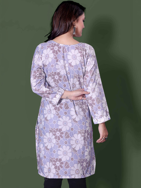 RUDRA LIFESTYLE Women Floral Embroidered Chikankari Floral Kurta - Image 3