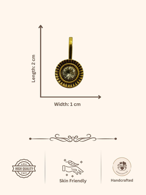 AccessHer Gold-Plated Artificial Stones and Beads Stud Nosepin - Image 7