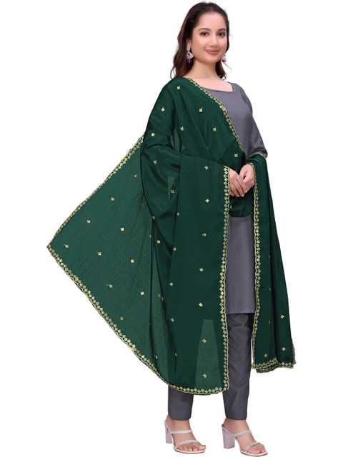 Kemza Ethnic Motifs Embroidered Dupatta with Sequinned - Image 3
