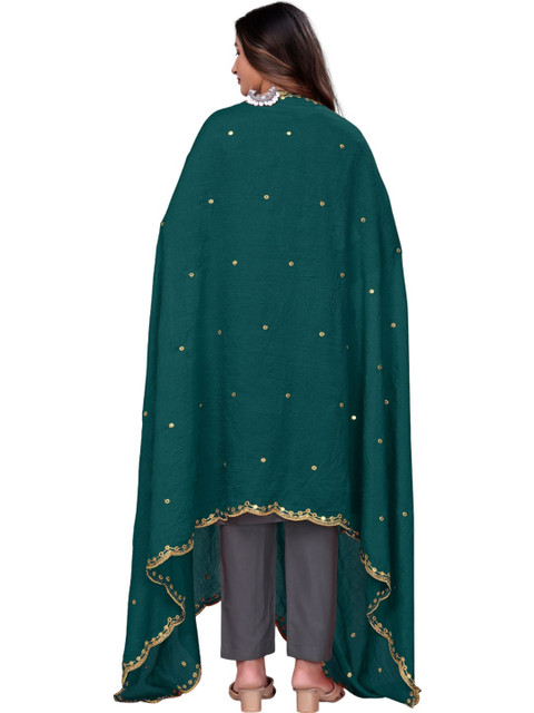 Kemza Ethnic Motifs Embroidered Dupatta with Mirror Work - Image 5