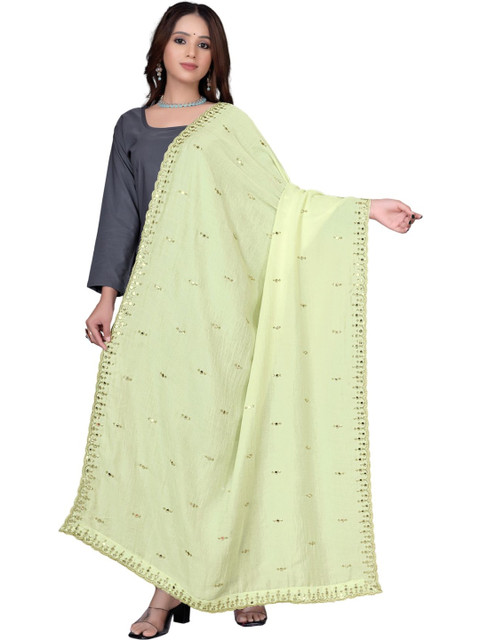 Kemza Ethnic Motifs Embroidered Dupatta with Sequinned