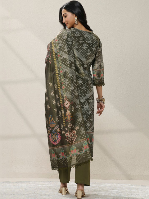 Libas Women Ethnic Motifs Printed Regular Kurta with Trousers & With Dupatta - Image 5