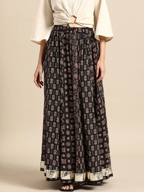 Jaitpuriya Printed Pure Cotton Maxi A-Line Skirts - Image 7