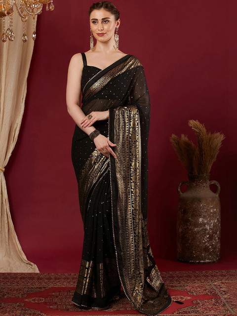 SANISA Woven Design Zari Heavy Work Saree