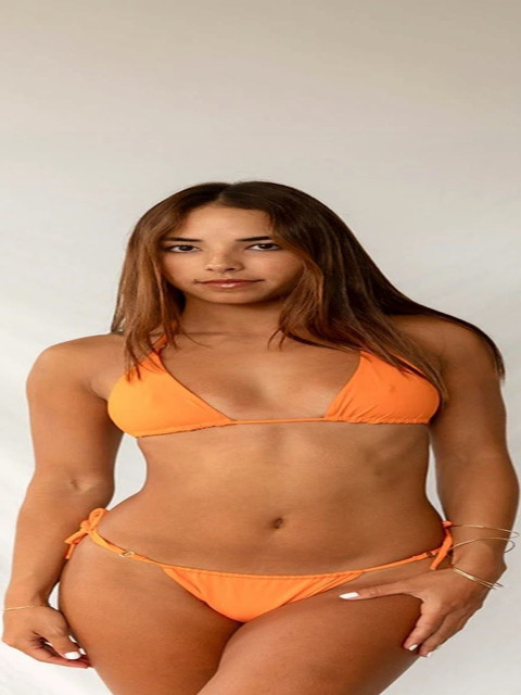 NIROFAX Solid Halter Neck Swim Bikini Set